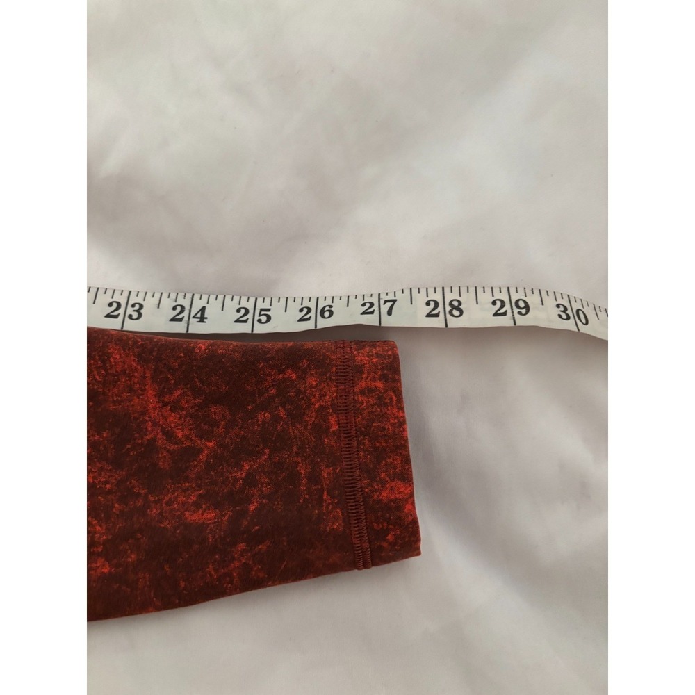 Lululemon Leggings Autumn Red Black 6 Wunder Train High Rise Gym Workout Marbled - Picture 16 of 16